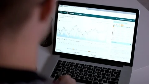 Man works on the laptop Stock Footage 87781659