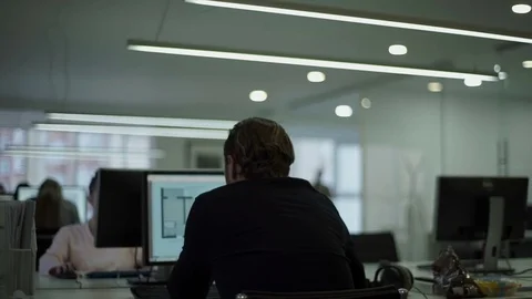 Man works in the office Stock Footage 82131532