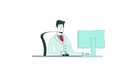 Man works on a personal computer Stock Footage 166582291