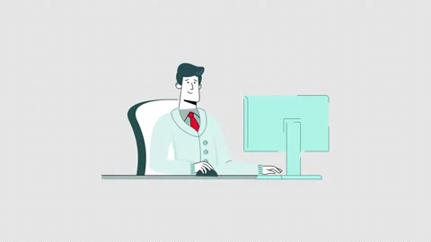 Man works on a personal computer Stock Footage 202171999