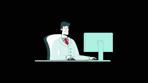 Man works on a personal computer Stock Footage 202285061