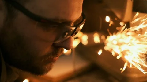 Man Works. Portrait. Close-up. Stock Footage 110345596