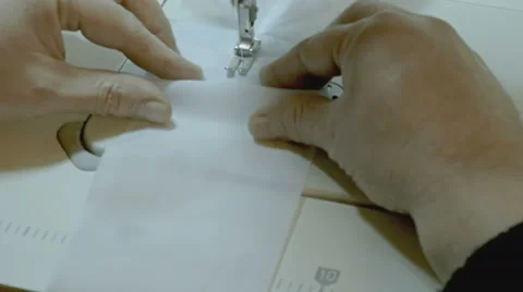 Man works on sewing machine. Stock Footage 61250363