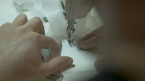 Man works on sewing machine. Stock Footage 61250589