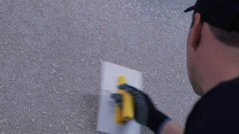 A man works with a spatula Stock Footage 121189234