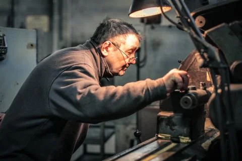 Man in workshop Foto stock