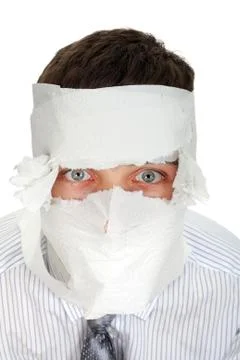 Man Wrapped In Paper Stock Photos