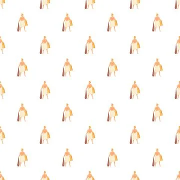 Man wrapped in towel seamless pattern Stock Illustration