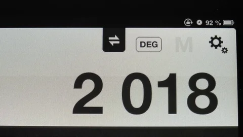 Man writes on a calculator of a 2018 Stock Footage 80719131