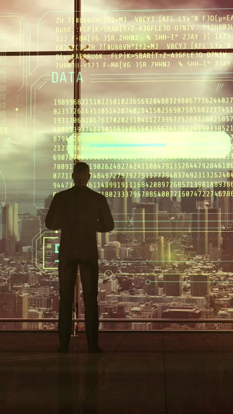 A man writes code using augmented reality, 3D render. Stock Footage 247374248