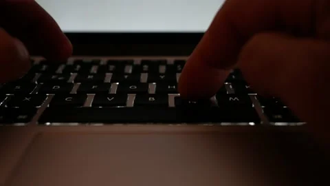 Man writes with computer Stock Footage 156002423
