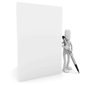 Man writes a letter Stock Illustration