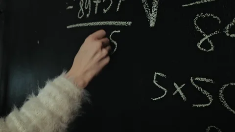 Man writes math formula on blackboard Video stock 128335243