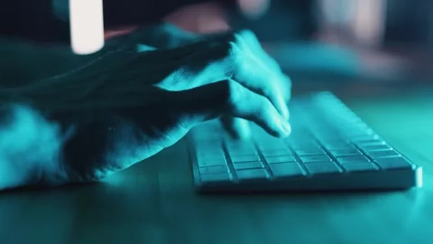 Man writes message to social network   Modern business 4K Stock Footage 257519361