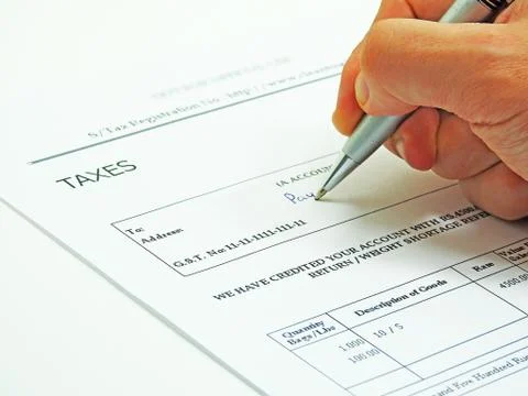Man writes a pen Stock Photos