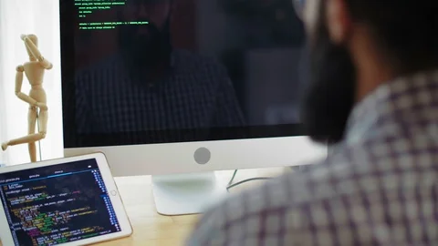 Man Writing Code Stock Footage 101932620