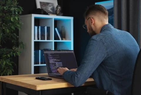Man writing code Stock Photos
