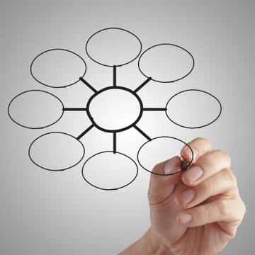 Man writing a empty diagram Stock Illustration