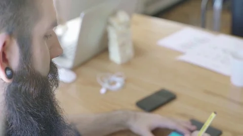 Man writing Stock Footage 75205762