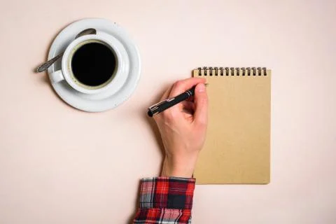 Man writing by left hand Stock Photos