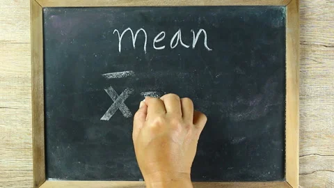 Man writing  Mean formula on black board, in studio Chiangmai Thailand Vídeo Stock 154202408