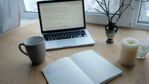 Man writing in a notebook Stock Footage 87093772