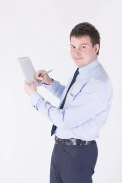 Man writing in a notebook Foto stock
