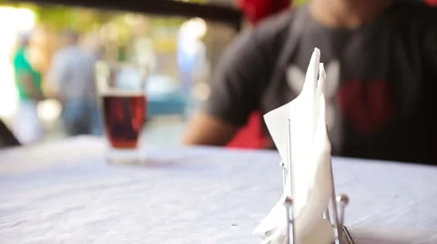 Man writing notes in napkin Stock Footage 62623502
