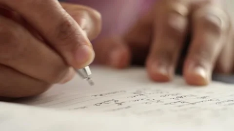 Man writing with a pen. 動画素材 53015019