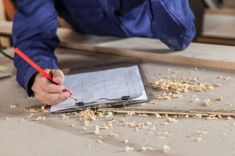 Man writing Foto stock