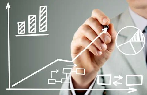 Man writing Stock Photos