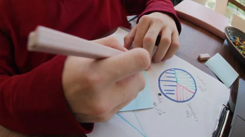 Man Writing on Sticky Note and Analyzing Business Charts in Office Stock Footage 343712023