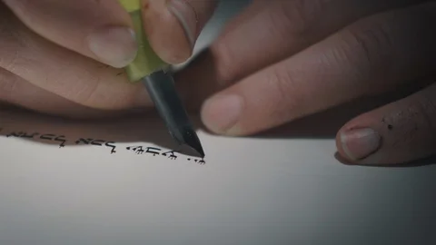Man Writing a Torah scroll Stock Footage 105385431