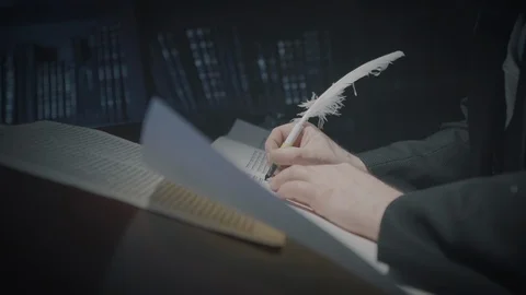Man Writing a Torah scroll Stock Footage 105385717