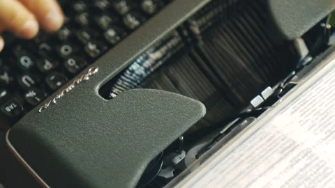 Man is Writing on Typewriter 库存影片 159333937