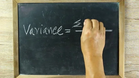 Man writing  Variance formula  on black board, in studio Chiangmai Thailand Vídeo Stock 154202698