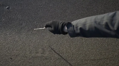 The man wrote on the sand Video stock 82530741