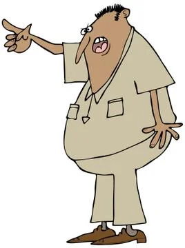 Man yelling and pointing Stock Illustration