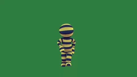 A man in yellow and blue striped suit 스톡 동영상 336971192
