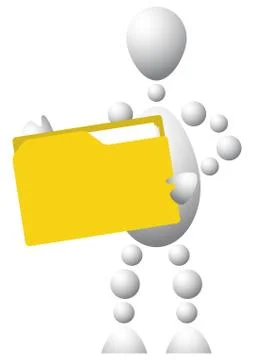 Man with yellow folder Stock Illustration