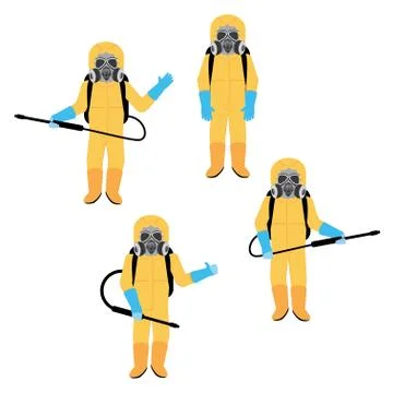 Man in yellow protective suit Ilustração Stock