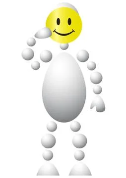 Man with yellow smile-mask Stock Illustration