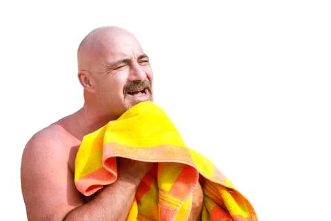 Man with yellow towel Фото