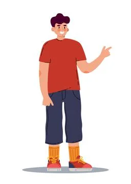 The man is young in full growth.  Vector illustration flat Stock Illustration