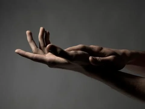 Man_hands_close-up Stock Photos