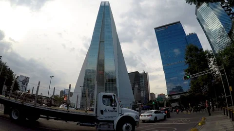 Manacar tower, located between Rio Churubusco and Insurgentes avenues. Stock Footage 114131508