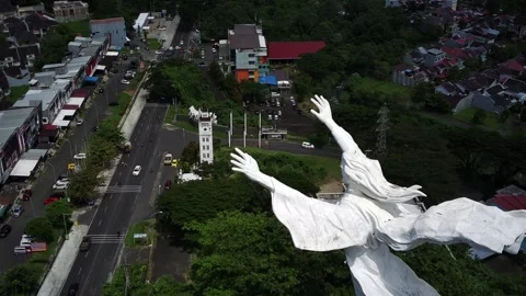 Manado Jesus Blessing Statue Video stock 221532886