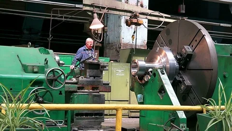 Manafacturing of turbines in the factory Stock Footage 99361235