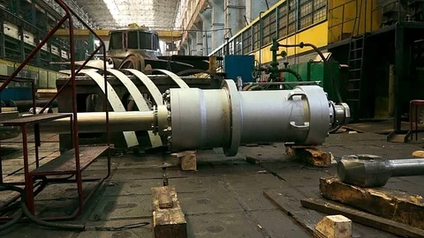 Manafacturing of turbines in the factory Stock-Footage 100124095