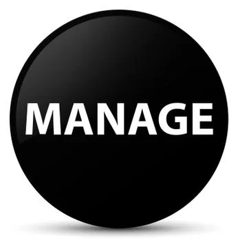 Manage black round button Stock Illustration